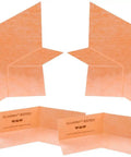 Kerdi Kereck Preformed Waterproofing Pro Grade Bench Corner Kit For 135 Degree Showers Includes 1 Right And 1 Left Bench Corner Plus 2 Inside Corners For Leakproof Tile Shower Protection. Image shows preformed corner pieces and Schluter logo on waterproofing material.
