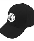 Lightweight All Season Hat for Women and Men, Adjustable Cap With Breathable Fit, Casual Yacht Style Cap in black with logo