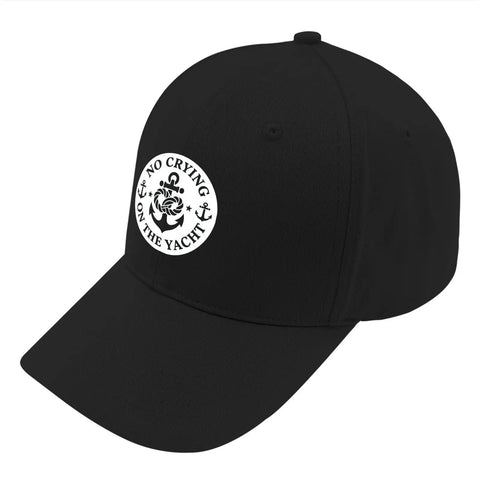 Lightweight All Season Hat for Women and Men, Adjustable Cap With Breathable Fit, Casual Yacht Style Cap in black with logo