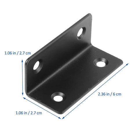 Built To Last Heavy Duty Stainless Steel L Shaped Corner Braces Set Of Four With Screw Holes 90 Degree Right Angle Brackets Black
