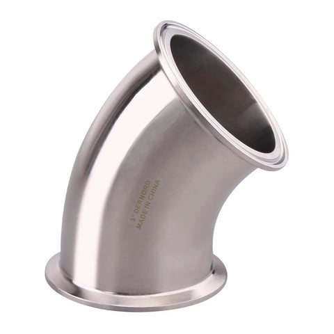 DERNORD 3-inch tube OD stainless steel 304 45° elbow with flange pipe fitting