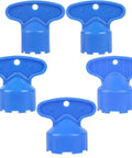 Set of five blue universal faucet aerator remover keys for no sweat clogged sink cleanup and smooth twist swap.