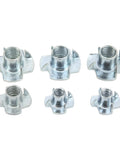 80 Pack Carbon Steel Galvanized T Nuts Pronged Tee Nut Set With Four Claws For Wood And Furniture Sizes Four Inch, Five Sixteenth Inch, And Three Eighths Inch Lightweight And Portable Hardware Kit That Is Easy To Install.