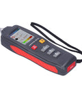 Portable Vibration Meter And Analyzer With Color LCD Logger For Industrial Machines Pro Grade Accelerometer Testing Equipment Easy Transducer Install Real Time Vibration Speed Acceleration And Displacement Readouts handheld black and red with strap