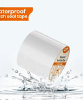 Waterproof Patch And Seal Tape 4 Inch By 13 Foot Extra Thick Adhesive Layer in water, demonstrating durability.