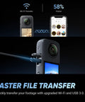Next Level 360 Camera Construction Bundle Featuring Straight Fire 8K Video And Sharp 72Mp Photos Powered By Smart Ai Chips for fast file transfer setup.