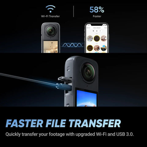 Next Level 360 Camera Construction Bundle Featuring Straight Fire 8K Video And Sharp 72Mp Photos Powered By Smart Ai Chips for fast file transfer setup.