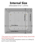Hella Tough Waterproof IP67 Junction Box With Dustproof Sealed Plastic Housing For DIY Electrical Projects And Outdoor Cable Management, internal dimensions visible.