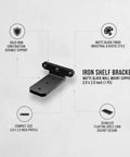 Matte Black Invisible Triangle Shelf Bracket Iron Wall Mount for Floating Shelves 3.9 x 2 Inch Pack of 1
