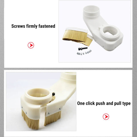Heavy Duty 80Mm Cnc Spindle Dust Boot Shoe With Nifty Detachable Brushes And Straight Shooter Chip Guard That Fits Router And Milling Machines Like A Glove In White Finish As Shop Floor Essential, featuring firmly fastened screws.