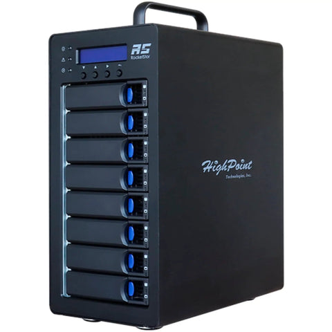 Heavy Duty 8 Bay Thunderbolt 3 Raid Enclosure Supporting Full Raid Arrays With 40 Gbps Bandwidth with hot swappable trays.