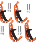 Multi Tool Fixation Car Roof Rack Fastener Quick Install Mount For Shovels Hammers Rakes And More Universal Fit Wide Diameter Tool Compatibility Easy To Use On The Go, showing orange mounts with screws.