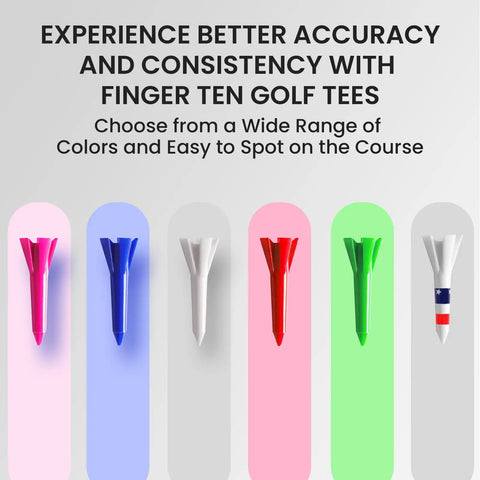 1.5 Inch 5 Prong Golf Tees Bulk Pack Plastic Short Tees For Irons And Hybrids in bright colors pink blue white red green