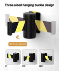 Slick Wall Mounted Retractable Warning Belt With Auto Magnetic Lock, Built Tough Five Meter Yellow And Black Barrier design detail