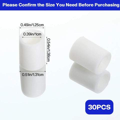 Thirty Pack Plastic Rubber Door Stopper Replacement Tips Universal Size White Door Stop Guards For Wall Protection