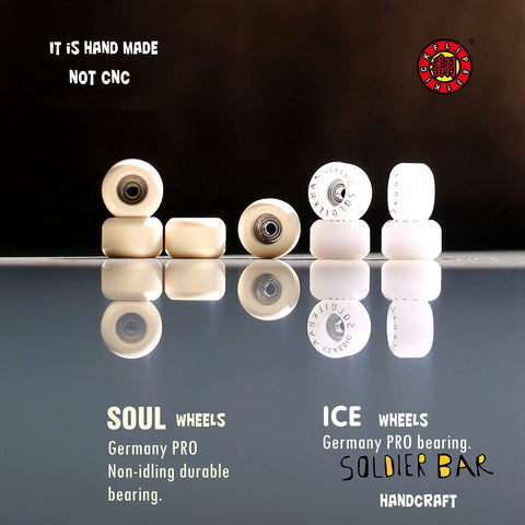 Sixth Generation Handmade Fingerboard Wheels Set Four Pieces Dope Ice And Soul Wheels With Germany PRO Bearings, non CNC