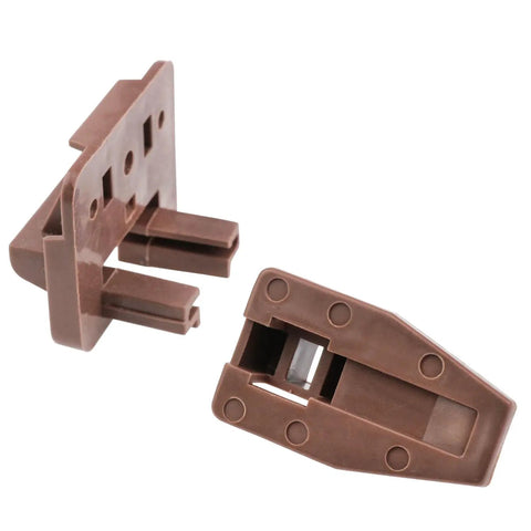 Universal Plastic Drawer Slides With Center Mounted Rails And Smooth Gliding Wheels For Hella Sturdy Dresser Bedside Cabinet Replacement Hardware Package Set Of Six, brown ABS parts.