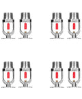 Top Shelf Fire Sprinkler Heads Pack Of Eight Chrome Plated Brass Body Sixty Eight Degree Glass Bulb Thermal Response mounted on a white background.