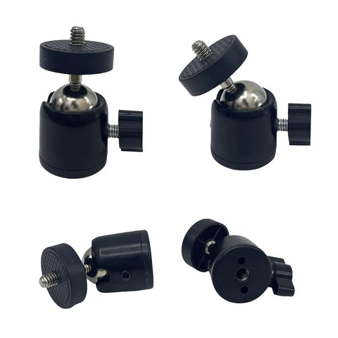 One Quarter Inch Swivel Mini Ball Head Tripod Mount For DSLR Cameras Camcorders Lights And Tripods With 360 Degree Rotation And Secure Grip 10 Pack, black metal