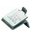 Close-up of a zinc-finished 256P-ZC shelf support for 233 and 255 series, three-quarters inch depth, five-eighths inch width.
