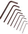 8pcs Mini Hex Key Wrench Set For Phone And Watch Repair 0.7 To 4mm High Hardness Alloy Steel L Shape Allen Keys In Brown Color Super Handy Kit, 8 pieces
