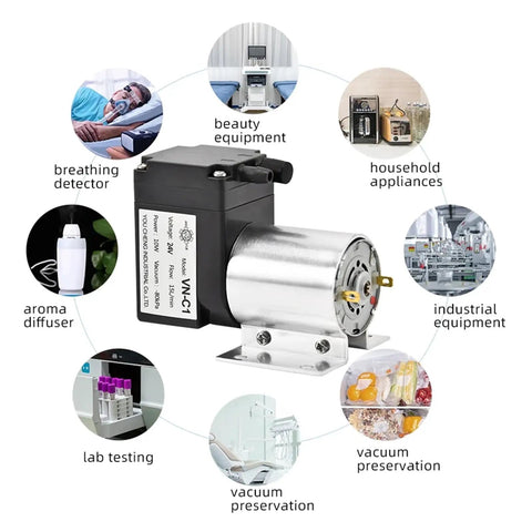 Awesome Vn-C1 12V 24V Electric Diaphragm Vacuum Pump For Negative Pressure Applications High Flow Rate 15L Min With Powerful 10W Motor Compact Design Ideal For Lab Or Industrial Tasks Reliable And Efficient Peristaltic Style Operation