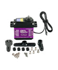 High Torque Brushless Servo IP68 Waterproof All Metal Helical Gears Sixty Kilogram Output with accessories for RC car upgrade.