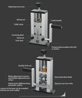 Diagram of Heavy Duty Manual Wire Stripper Machine For Scrap Copper, showing adjustable settings and components.