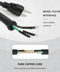Heavy Duty Circular Saw Power Cord Replacement Part 95104L Built Damn Tough showing nickel plated interface and pure copper core.