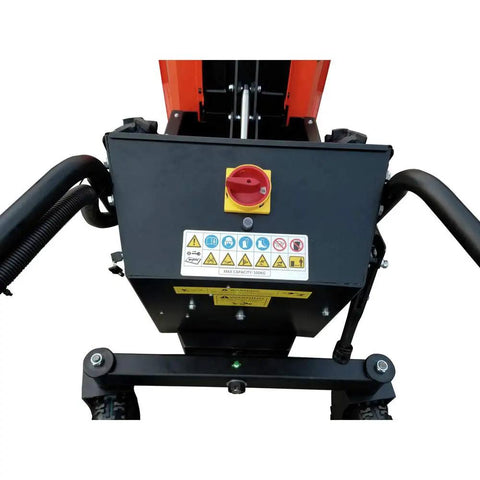Built Tough Rock Solid Heavy Duty Electric Hydraulic Dump Cart 1100 Lb Workhorse control panel and safety features overview.