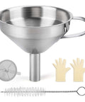 Stainless Steel Resin Funnel With Filter And Brush For 3D Printers Spill Free Filtration Durable Metal Funnel Set