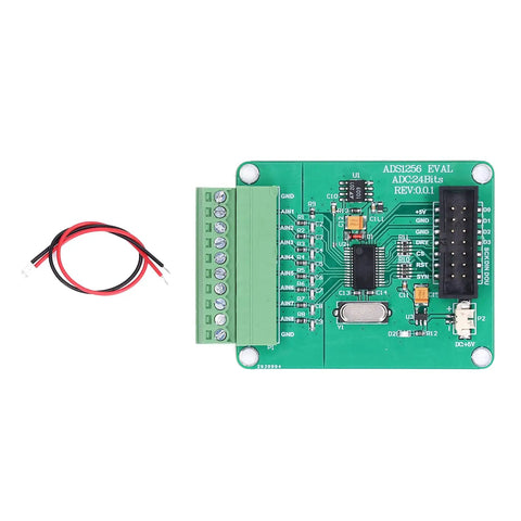 Eight Channel 24 Bit Data Acquisition Module With High Precision ADS1256 ADC, shown with wiring, for industrial and lab use.
