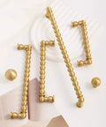 Antique Brass Ball Drawer Pulls, Solid Brass Cabinet Handles With 3.0 Inch Hole Centers, 3.54 Inch Length, 11mm Ball Diameter, Brushed Brass Finish
