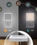 Plug In LED Night Light With Auto Dusk To Dawn Sensor And Stepless Brightness Adjustment From 0 To 15 Lumens Warm White Glow