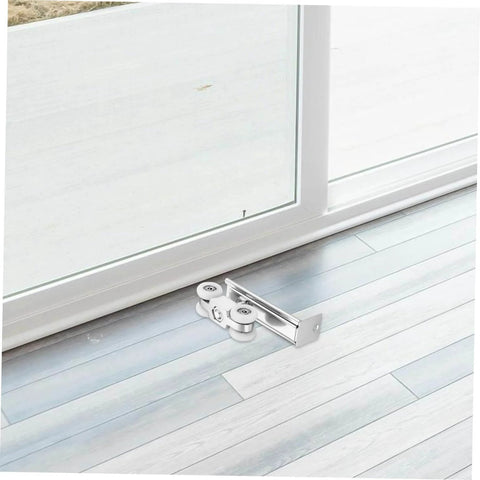 Heavy Duty Sliding Cabinet Door Track With Sturdy Steel And Nylon Wheels installed on floor for smooth low noise operation
