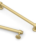 10 Pack 10 Inch Brushed Gold Cabinet Handles For Kitchen Drawers And Cupboards Top Shelf Smooth Glide Hardware close-up angle view.