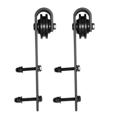 Heavy duty hangers and screws for Quadro 4002 Interior Barn Bypass Sliding Doors With Frosted Glass MDF Black Finish