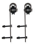 Quadro 4002 Interior Barn Bypass Sliding Doors In Black With Frosted Glass MDF Panel 72x96 door hangers and hardware set