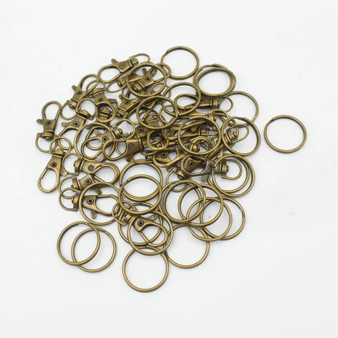 60 Pack Bronze Swivel Clasps Featuring Lanyard Snap Hooks With Key Rings Plus Lobster Claw Clips For Jewelry Making And Diy Crafts Hella Durable Zinc Alloy Construction Smooth 360 Spin Action Badass Quality That Lasts, various sizes.
