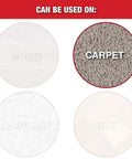 Image showing surfaces for Two And A Half Inch Self Stick Square Furniture Sliders: wood, carpet, linoleum, tile.