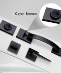 Double Door Handle Set With Keyed Entry And Dummy Handles In Venetian Aged Bronze For Front And Back Doors Adjustable.