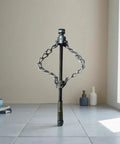 Heavy Duty Drain Cleaning Machine Head And Sewer Snake Cutter Auger Attachment Crafted From Rugged Manganese Steel, shown upright.
