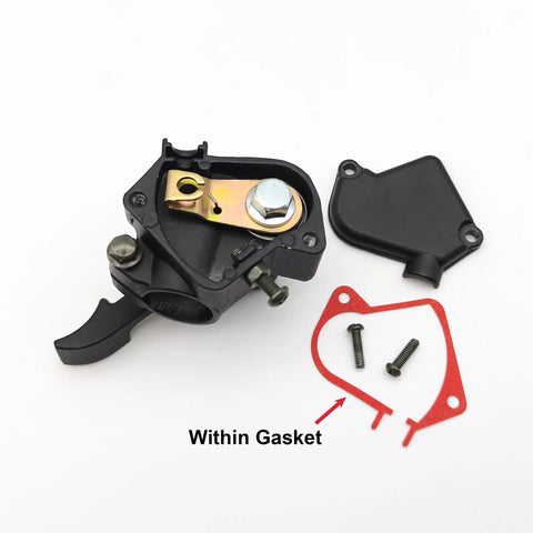 Thumb Throttle Cable For 50cc To 250cc Atv Quad Go Kart And Pit Bike Seven Eighths Inch 22mm Handlebar with gasket and screws visible