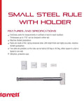 Small Steel Rule With Holder in Protective Case, professional grade precision measuring tool shown with features and specs