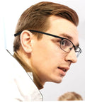 Side view of a man wearing glasses with 2 Pairs Spectacle Temple Replacement Arms For A Comfortable Fit And No Sweat Install Durable Design