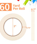 Heavy Duty Painter Tape White Masking Tape 0.7 Inch Wide By 60 Yard Long Three Rolls For Clean Sharp Paint Lines On Walls Wood Glass And Trim Residue Free Removal And Easy Peel For DIY Home Improvement Craft Projects And Classroom Use