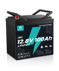 12V 100Ah LiFePO4 Battery With 1280Wh 120A Smart BMS Low Temp Cutoff 15000 Cycles for RVs, boats, and off-grid solar