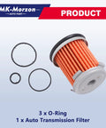 Acura Transmission Filter With Oil Cooler And O Rings Direct Fit For Honda Accord CR V Civic Pilot Odyssey Fit HR V TL RLX TSX MDX RDX Replacement 25450 P4V 013 shown with three O-rings on display.