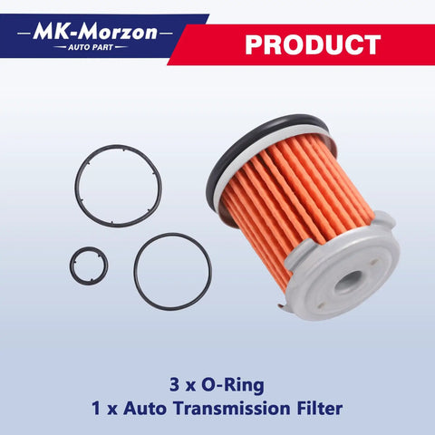 Acura Transmission Filter With Oil Cooler And O Rings Direct Fit For Honda Accord CR V Civic Pilot Odyssey Fit HR V TL RLX TSX MDX RDX Replacement 25450 P4V 013 shown with three O-rings on display.