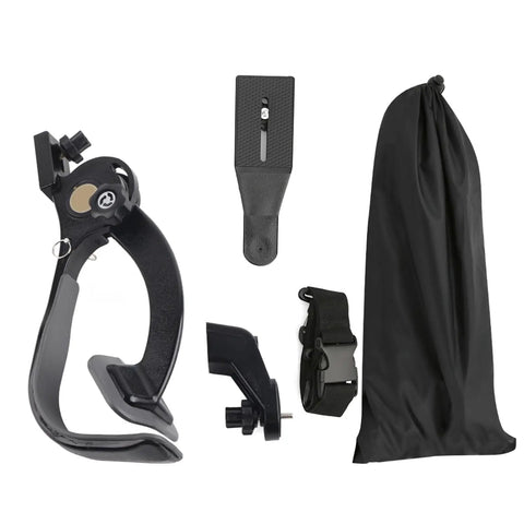 Lightweight Camera Shoulder Rig With Adjustable Shoulder Pads And Mount Plate For Pro Video Stabilization, components shown
